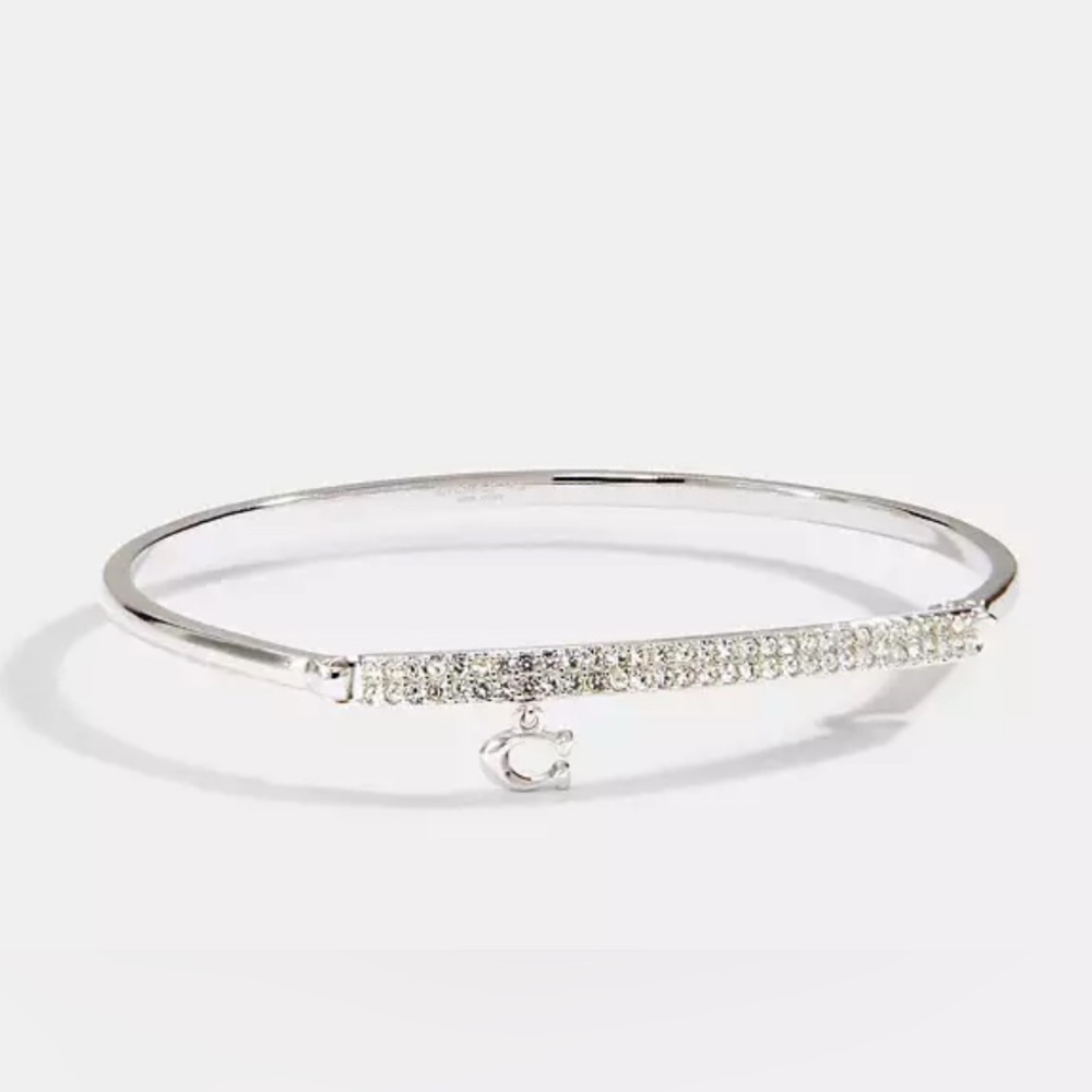 COACH Signature Pave Bar Hinged Bangle